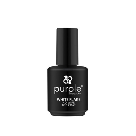 Top Coat White Flake No Wipe Purple Professional 15 ml -Bases et couches de finition -Purple Professional 2