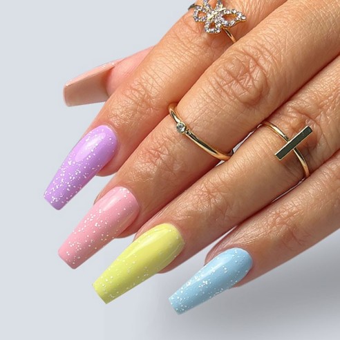 Top Coat White Flake No Wipe Purple Professional 15 ml -Bases et couches de finition -Purple Professional