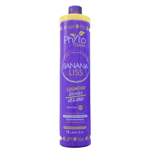 Banana Liss Phytogreen Vegan Smoothing 1000ml -Permanent and straightened -