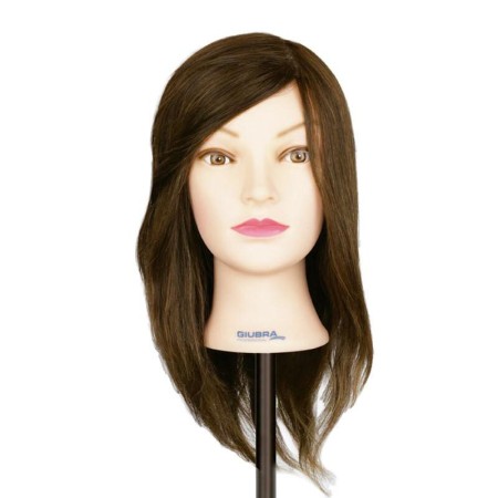 Natural Hair Hairdressing Mannequin Head Pack 35-40cm + Stand -Utensils -Giubra 2