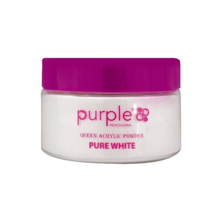 Queen Pure White Acrylpulver 50 g -Gel und Acryl -Purple Professional