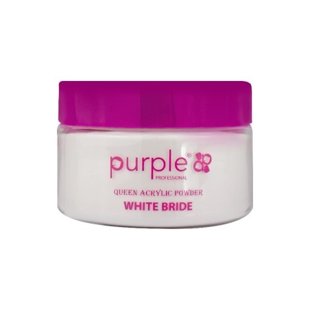 Queen White Bride Acrylic Powder 50g -Gel and Acrylic -Purple Professional