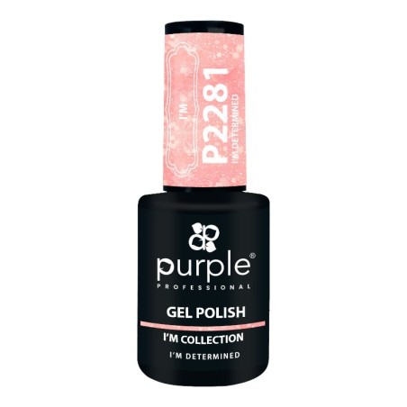 Gel Polish P2281 Je suis Déterminé Glitter -Vernis semi permanents -Purple Professional