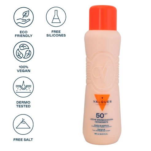 Valquer Carottes Lait Solaire Bronzant SPF 50 500 ml -solaire -Valquer