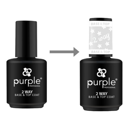 Vernis Gel Base&Top 2 Voies 15ml -Bases et couches de finition -Purple Professional 2