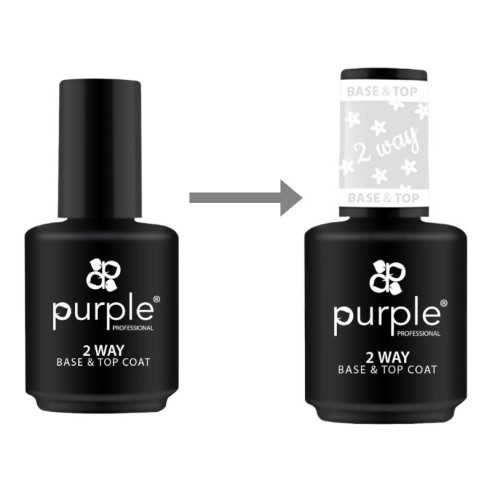 Base&Top Gel Polish 2-Way 15ml -Grund- und Decklacke -Purple Professional