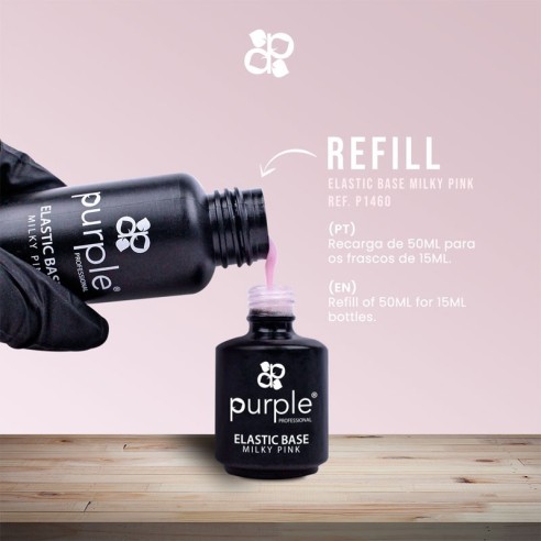 Elastic Base Milky Pink 50 ml Purple -Bases e Top Coats -Purple Professional