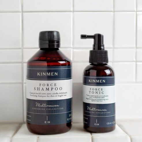 Pack Anticaída Kinmen Force Champú 300ml + Tónico 125ml -Anticaida -KIN Cosmetics