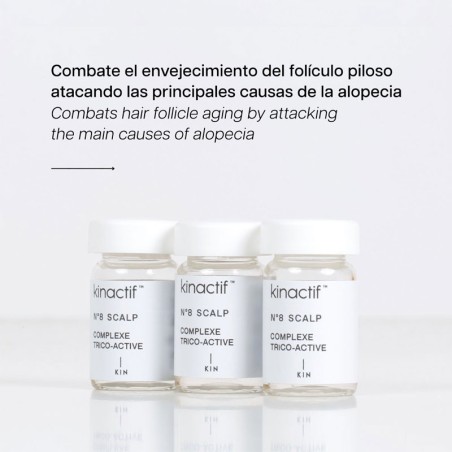 Tratamiento Kinactif N.8 Scalp Anti-Hair Loss - 10 ampollas x 6ml -Anticaida -KIN Cosmetics