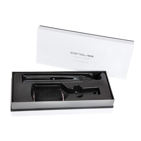 Kit Corioliss Plancha C1 + Cepillo Paddle Black Chrome -Planchas para el pelo, Tenacillas y Rizadores -Corioliss