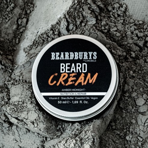 Pflegende und reparierende Bartcreme Amber Midnight Beardburys 50 ml -Bart und Schnurrbart -Beardburys