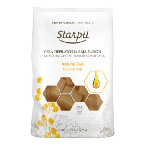 Cera Depilar Natural 3AB Baja Fusión Starpil 1Kg -Depilación con cera -Starpil
