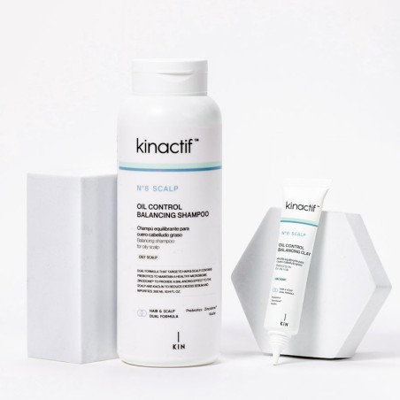 Kinactif N.8 Controle de Óleo no Couro Cabeludo Pacote Ritual de Equilíbrio -Graxa -KIN Cosmetics
