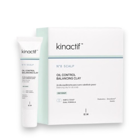 Kinactif Treatment N.8 Argilla riequilibrante per il controllo del sebo del cuoio capelluto 3x15ml -Grasso -KIN Cosmetics