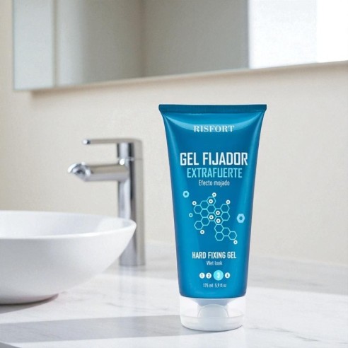 Gel coiffant effet mouillé extra fort Risfort 200 ml -Cires, onguents et gommes -Risfort