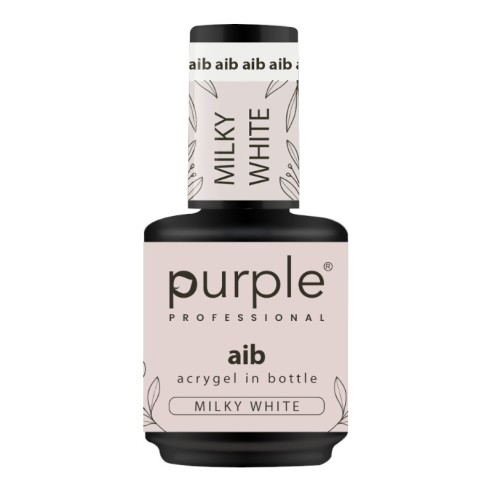 AIB Acrygel in flacone Milky White 15 ml -Gel e acrilico -Purple Professional