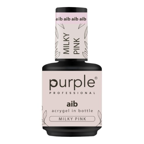 AIB Acrygel in bottle Milky Pink 15ml -Gel y Acrílico -Purple Professional