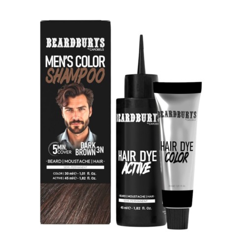 Beardburys Dark Brown Color Shampoo 3N -semi permanent dyes -Beardburys