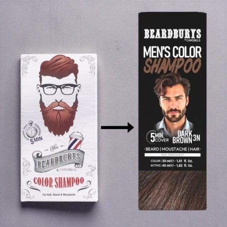 Beardburys Dark Brown Color Shampoo 3N -semi permanent dyes -Beardburys