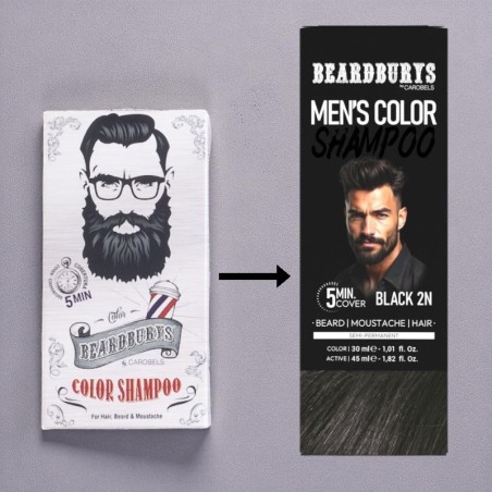 Beardburys Champú de color Moreno 2N -Tintes semi permanentes -Beardburys