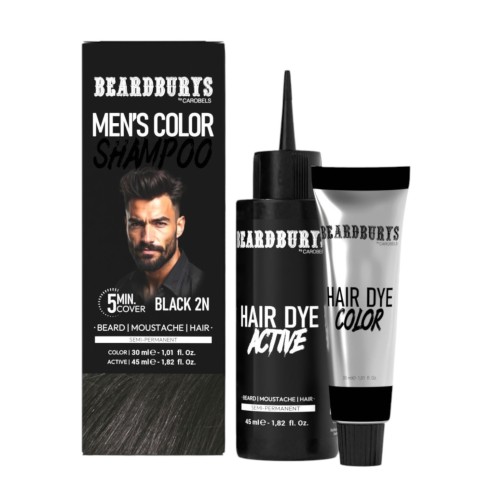 Shampoo Beardburys Coloração Marrom 2N -corantes semi permanentes -Beardburys