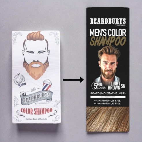 Beardburys Light Brown Color Shampoo 5N -semi permanent dyes -Beardburys