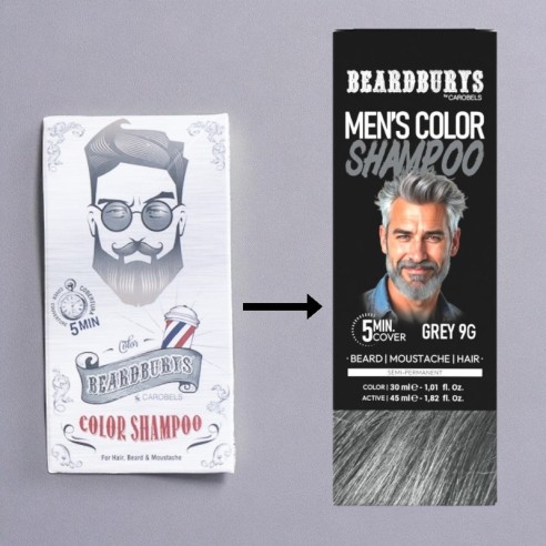 Beardburys Grau-Farbshampoo 9G -Semipermanente Farbstoffe -Beardburys