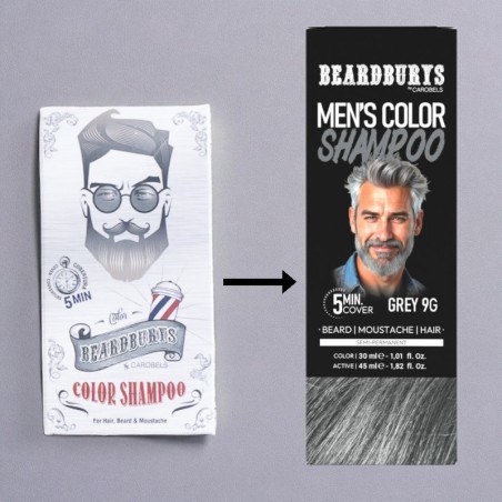 Beardburys Champú de color gris 9G -Tintes semi permanentes -Beardburys
