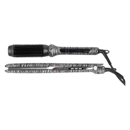 Kit piastra Corioliss C3 + spazzola calda Silver Zebra -Piastre per capelli, arricciacapelli e bigodini -Corioliss