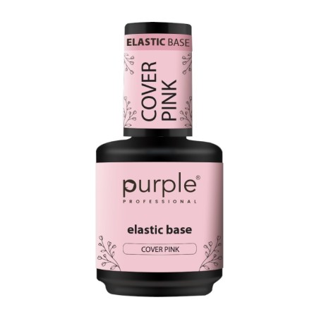 Cobertura Base Elástica Rosa Purple Professional 15ml -Bases e Top Coats -Purple Professional