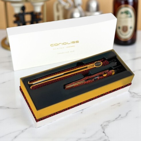 Kit de Ferro Corioliss C1 + C-TRIP Leopardo Vermelho -Alisadores, pinças e rolos de cabelo -Corioliss