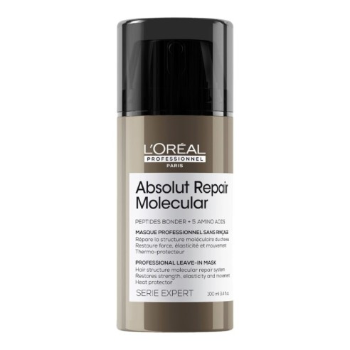 Máscara facial sem enxágue Absolut Repair Molecular 100 ml -Máscaras de cabelo -L'Oreal