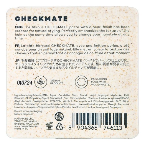 Hairmate Check Mate Flexible Paste 75 g -Ceras, Pomadas y Gominas -Hairmate