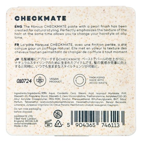 Hairmate Check Mate Flexible Paste 75 g -Ceras, Pomadas y Gominas -Hairmate