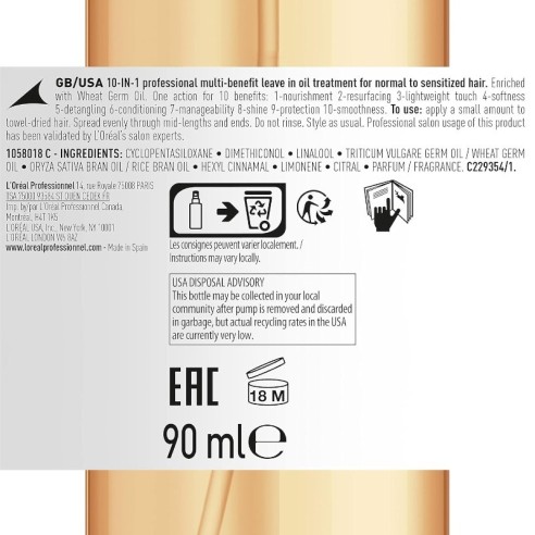 Absolut Repair 10-in-1 Öl 90 ml -Haarbehandlungen -L'Oreal